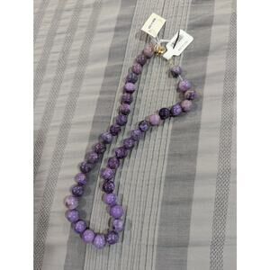 Leeada x Free People Purple Beaded Choker Necklace NWT